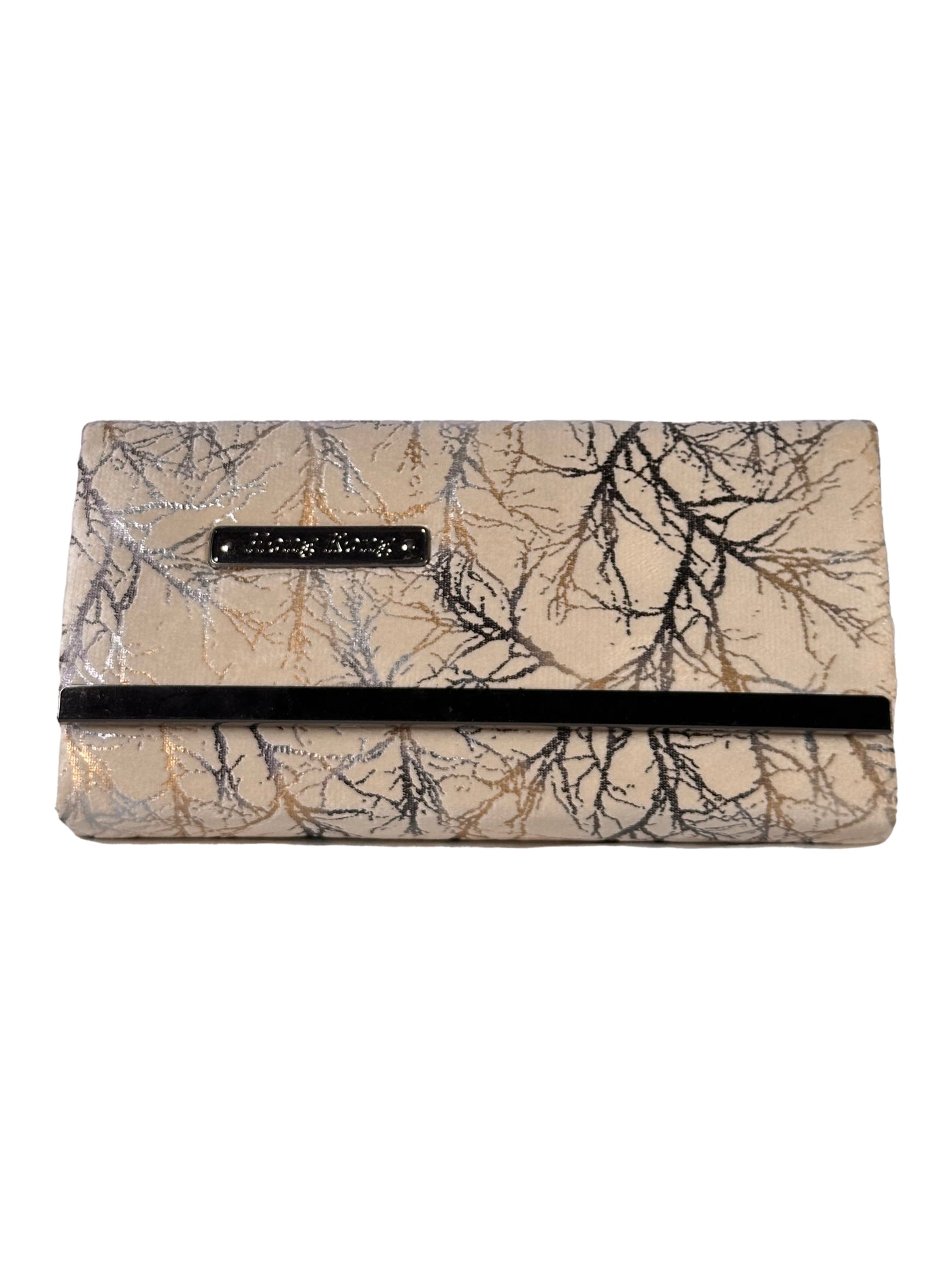 Elegant Branch Pattern Evening Clutch | Metallic Abstract Print Purse