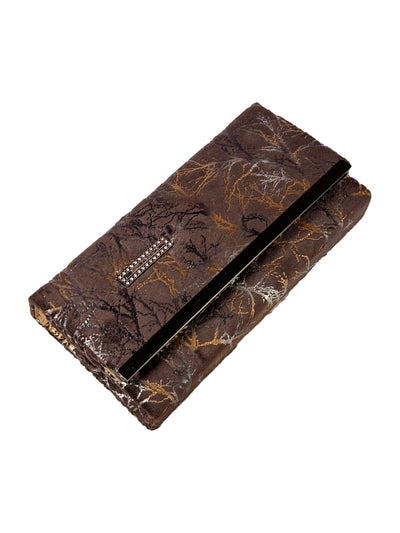 Elegant Branch Pattern Evening Clutch | Metallic Abstract Print Purse